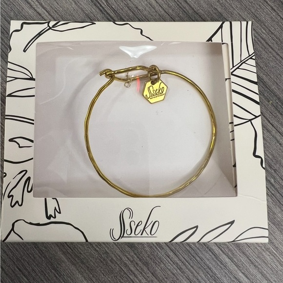 Sseko Designs Brass Charm Bangle Bracelet – Fair Trade Jewelry - Picture 2 of 3